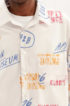 Slogan Print Long Sleeve Shirt - Empty Reference
