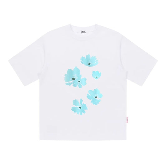 Blue Floral Graphic Tee