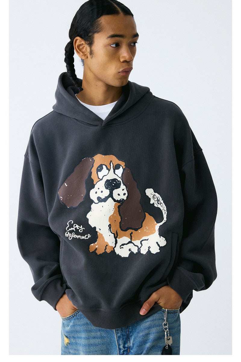 Faded Dog Graphic Hoodie - Empty Reference