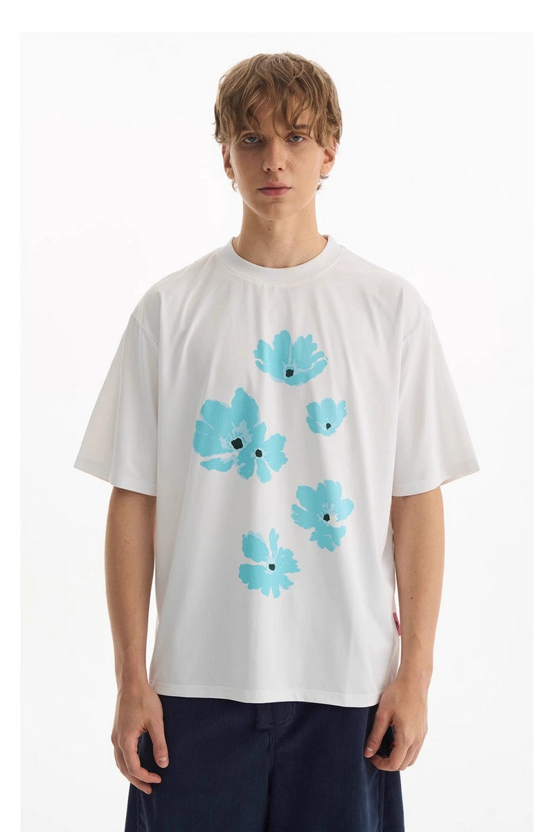 Blue Floral Graphic Tee