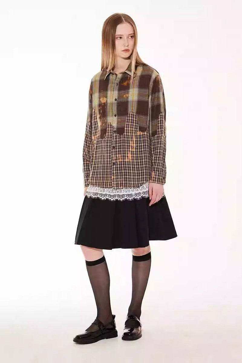 Asymmetrical Plaid Shirt - Empty Reference
