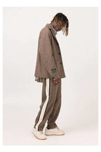 Brown Plaid Velvet Trousers - Empty Reference
