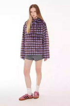 Plaid Fleece Pocket Hoodie - Empty Reference