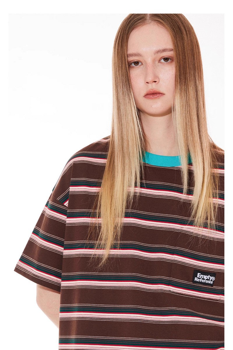 Ribbed Stripe Contrast Tee