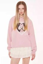 Lace Heart Dog Hoodie - Empty Reference