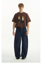 Brown Soft Graphic Lounge Tee