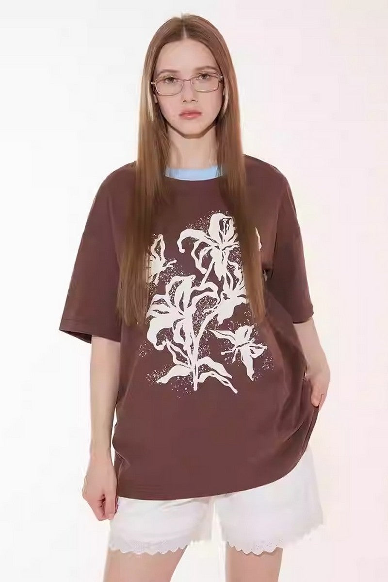 Distressed Floral Patchwork Tee