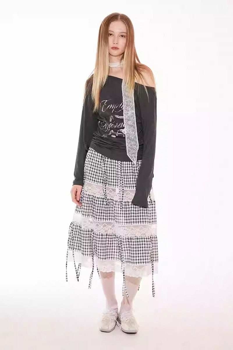 Plaid Lace Convertible Skirt - Empty Reference