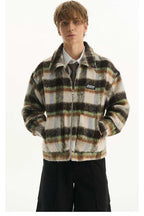 Fleece Plaid Collar Jacket - Empty Reference