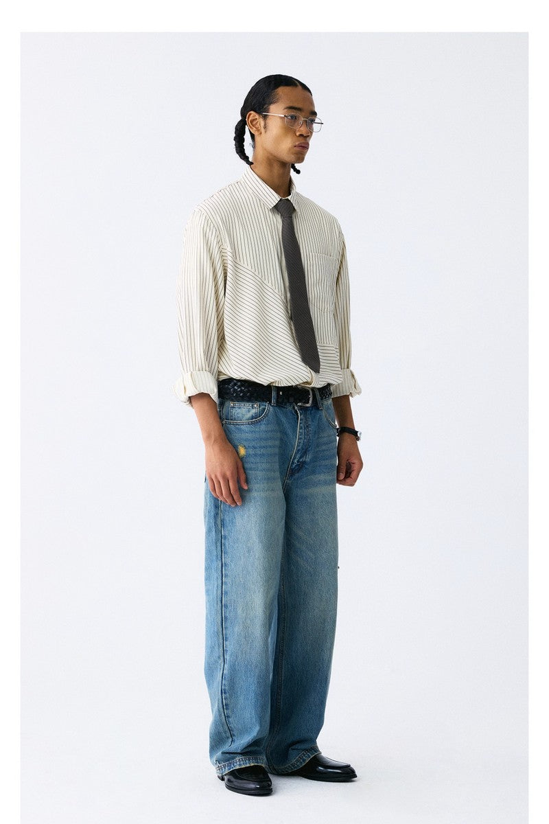 Striped Patch Pocket Shirt