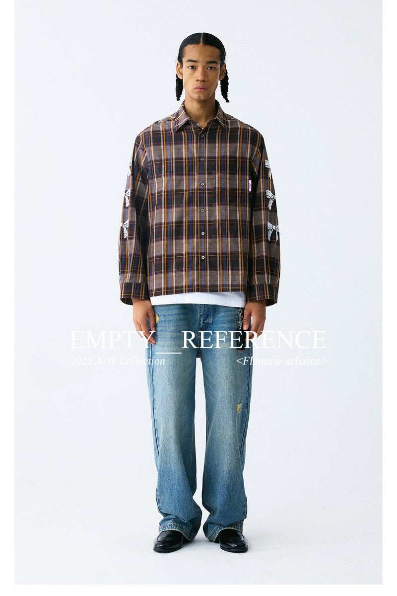 Plaid Bow Print Shirt - Empty Reference