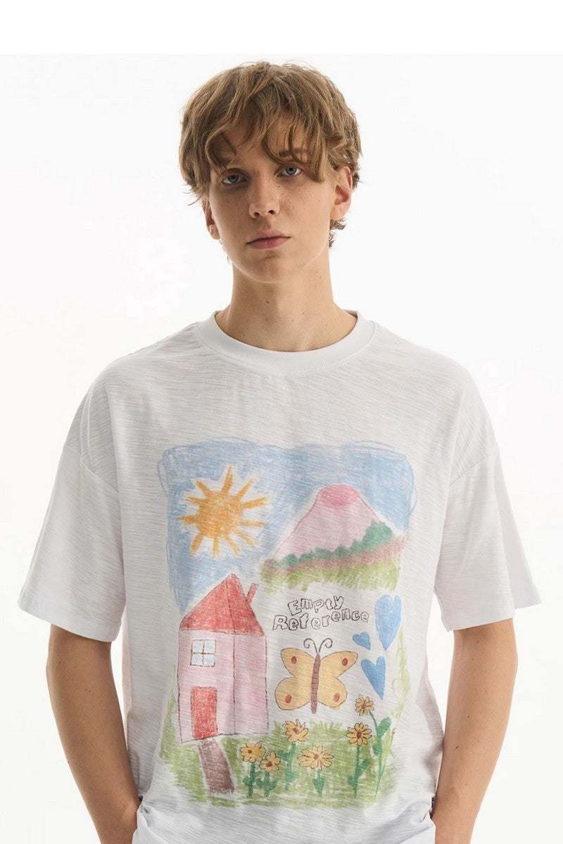 Whimsical Sketch Cotton Tee