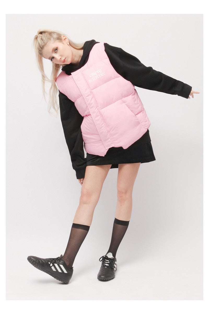 Reversible Leopard Embroidered Puffer Vest