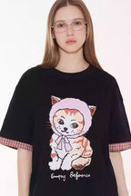 Layered Cat Graphic Tee