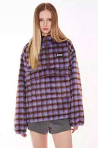 Plaid Fleece Pocket Hoodie - Empty Reference