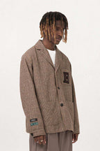 Brown Plaid Vintage Blazer - Empty Reference