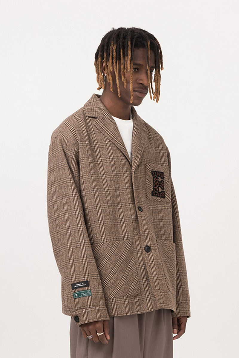Brown Plaid Vintage Blazer