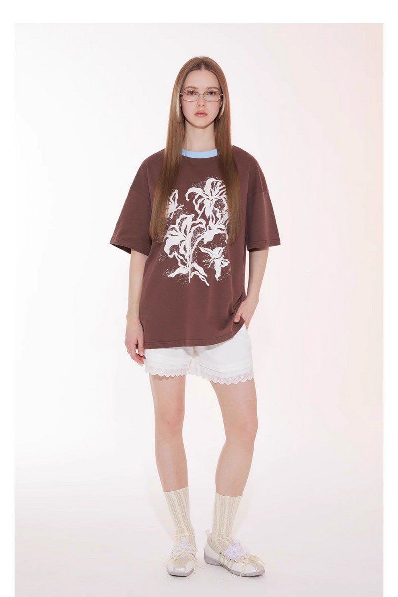 Distressed Floral Patchwork Tee