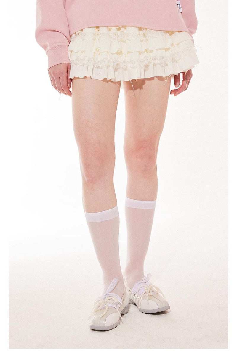 Layered Lace Ruffle Skirt - Empty Reference