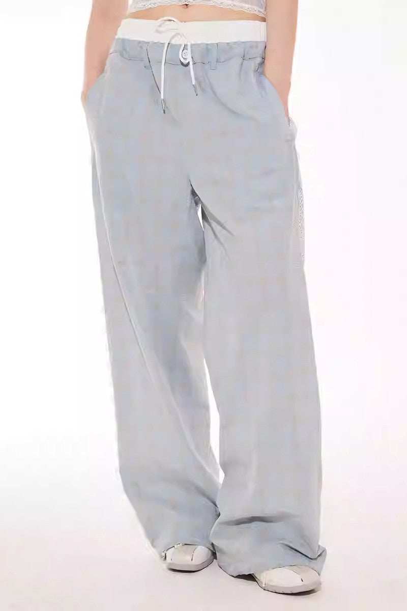 Lace Panel Plaid Pants - Empty Reference