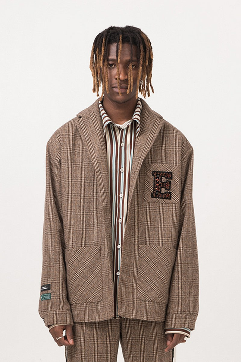 Brown Plaid Vintage Blazer
