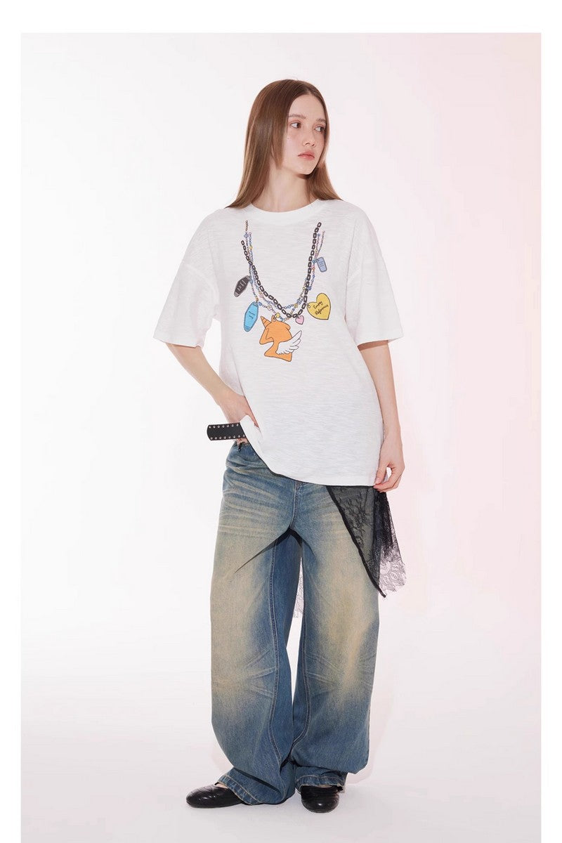 Necklace Graphic Crewneck Tee