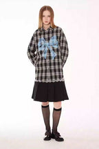 Bow Plaid Long Sleeve Shirt - Empty Reference