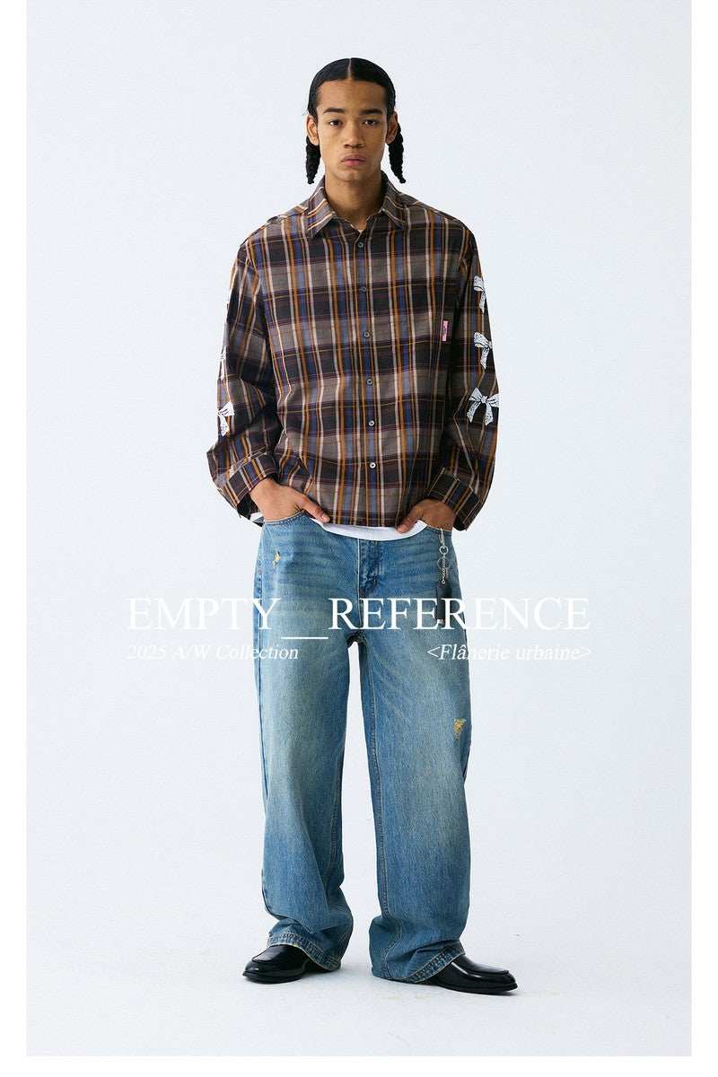 Plaid Bow Print Shirt - Empty Reference