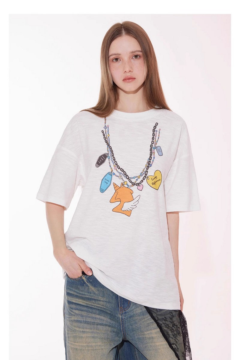 Necklace Graphic Crewneck Tee