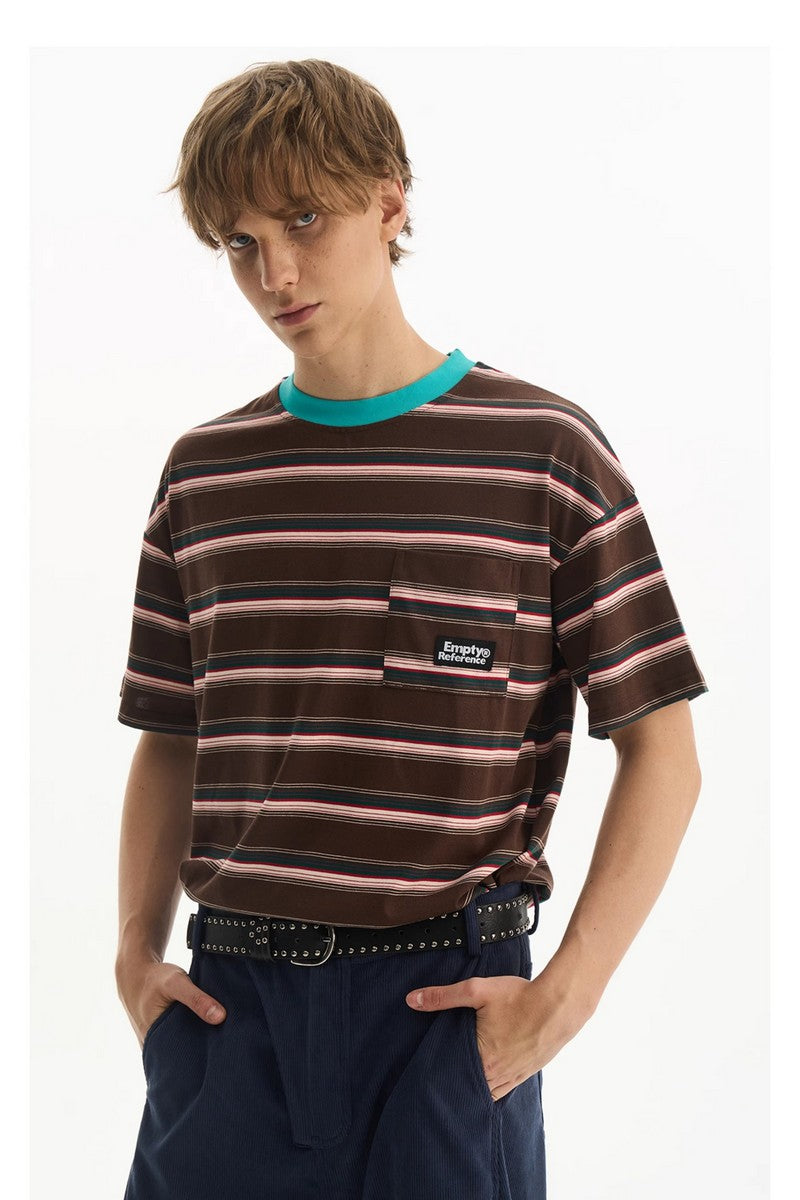 Ribbed Stripe Contrast Tee