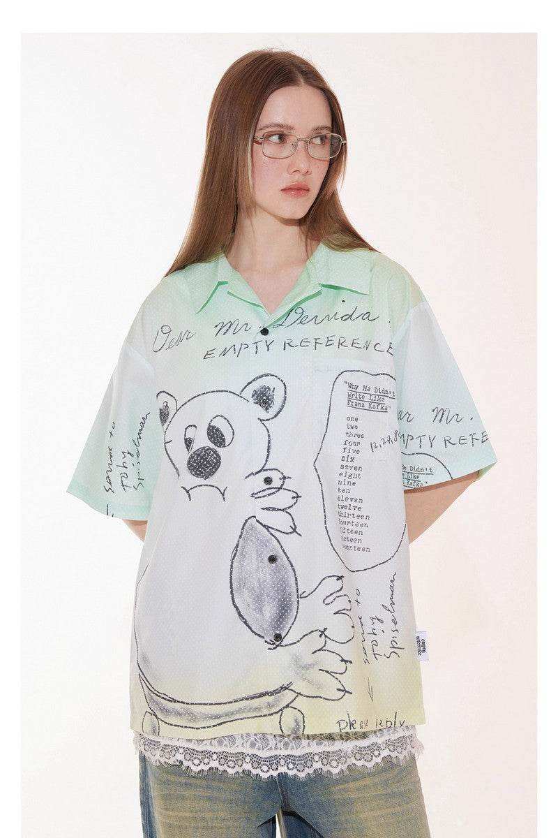 Bear Letter Graphic Shirt - Empty Reference