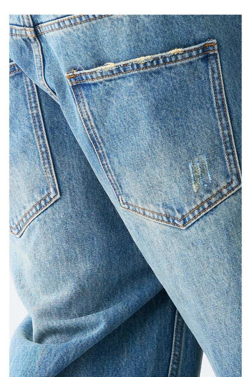 Heavyweight Washed Distressed Jeans - Empty Reference