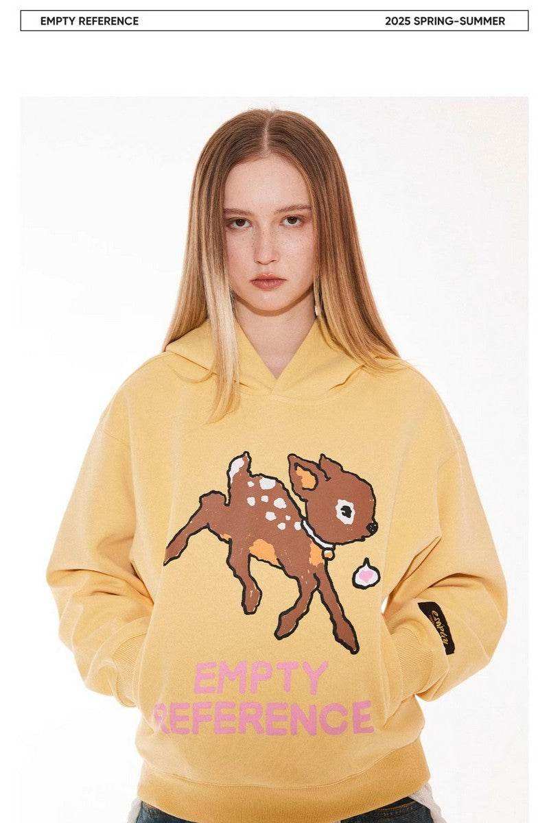 Deer Letter Graphic Hoodie - Empty Reference