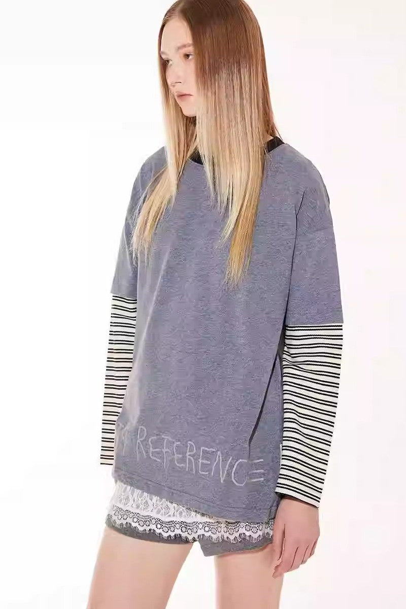 Layered Stripe Long Tee