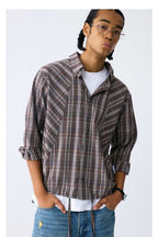Wrinkled Plaid Drawstring Shirt - Empty Reference