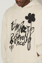 Ink Splash Floral Text Hoodie