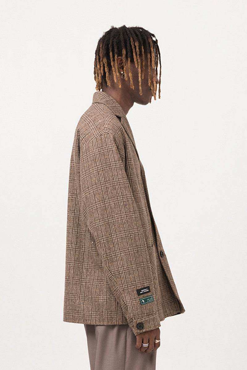 Brown Plaid Vintage Blazer - Empty Reference