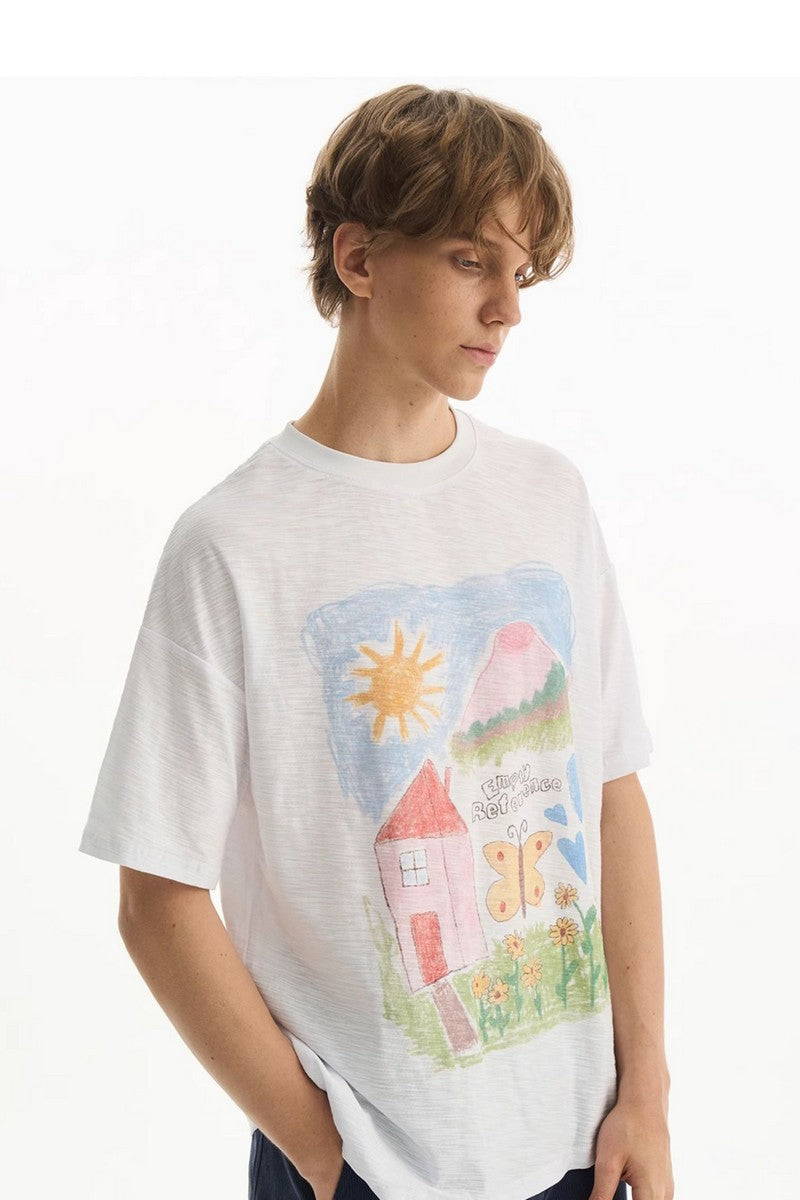 Whimsical Sketch Cotton Tee