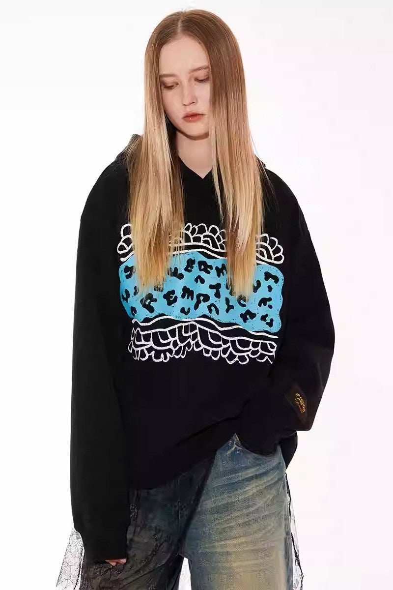 Leopard Patchwork Hoodie - Empty Reference