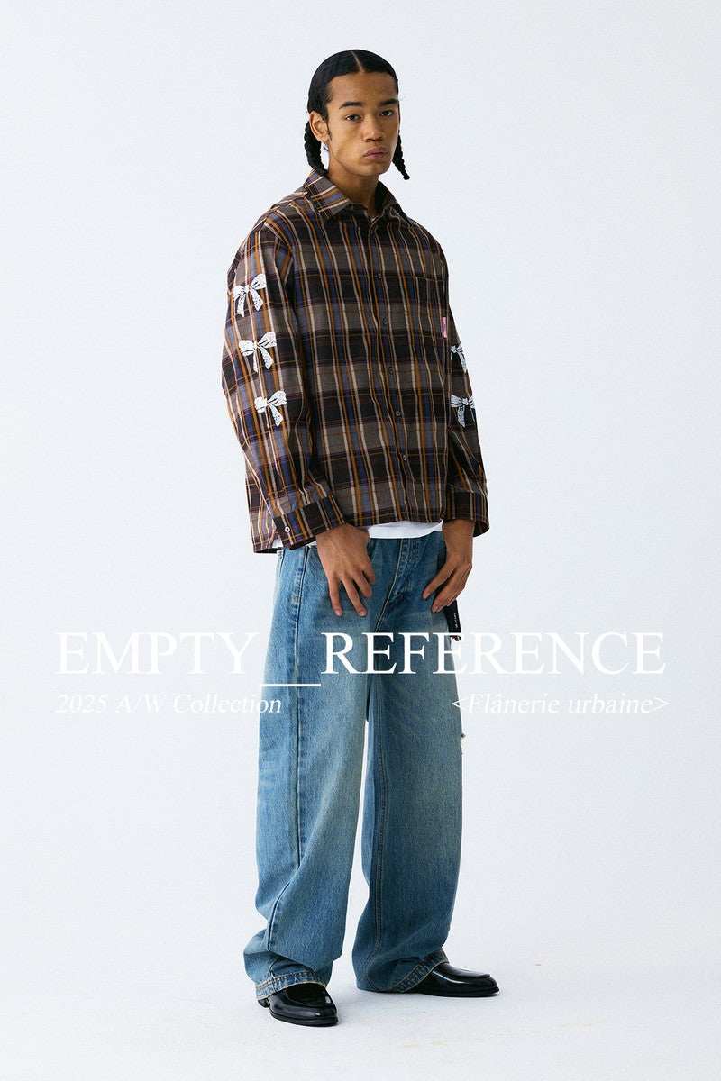 Plaid Bow Print Shirt - Empty Reference