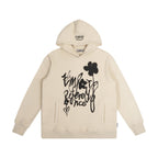 Ink Splash Floral Text Hoodie