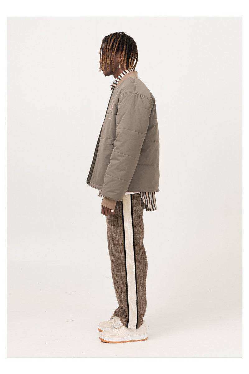 Brown Plaid Velvet Trousers - Empty Reference