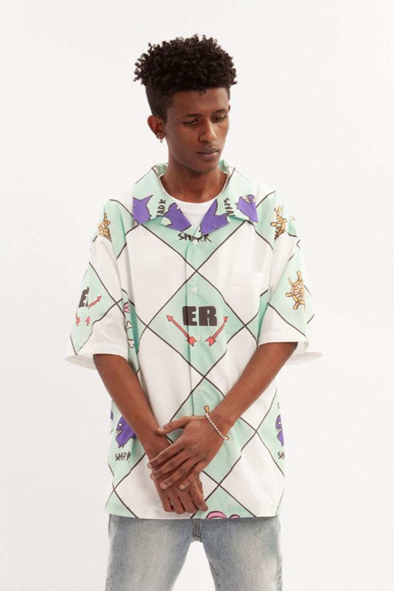 Shark Plaid Graphic Shirt - Empty Reference