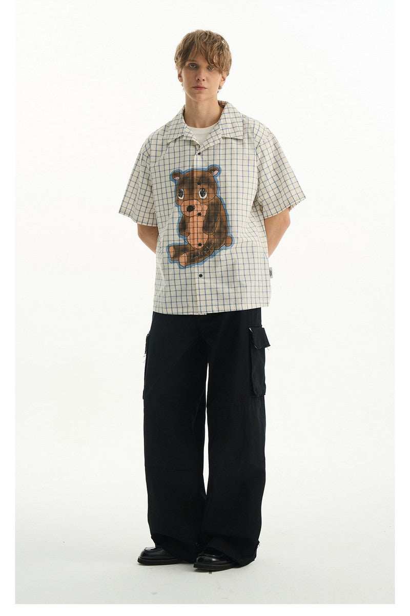 Sad Bear Plaid Spray Shirt - Empty Reference