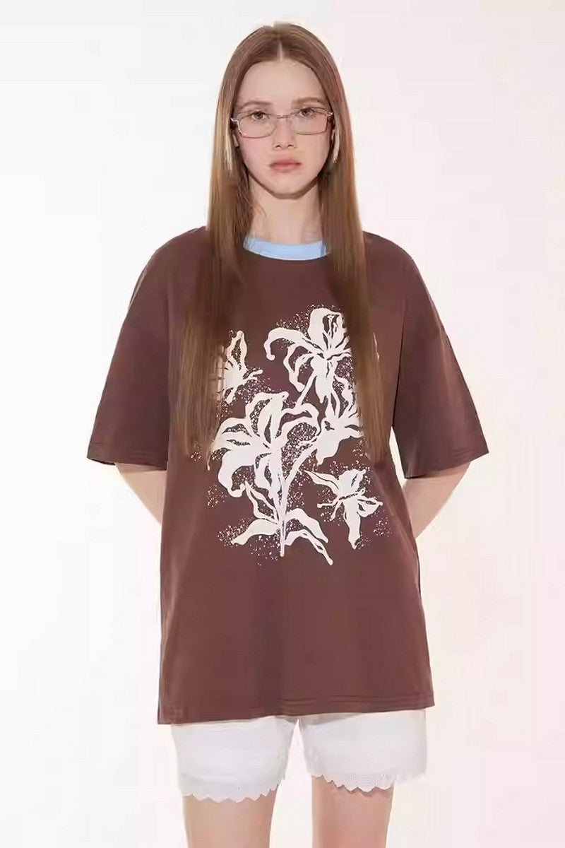 Distressed Floral Patchwork Tee