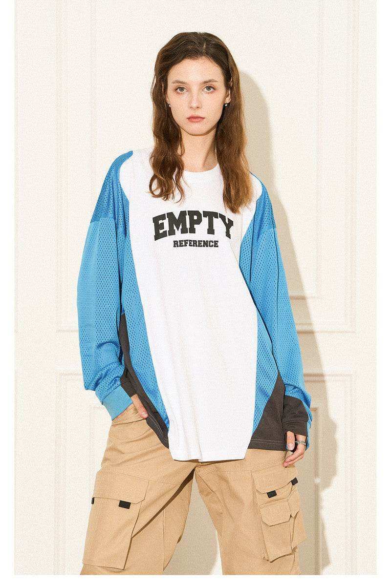 Colorblock Mesh Graphic Jersey Tee - Empty Reference