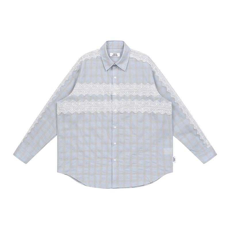 Lace Trim Plaid Shirt - Empty Reference