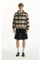 Fleece Plaid Collar Jacket - Empty Reference