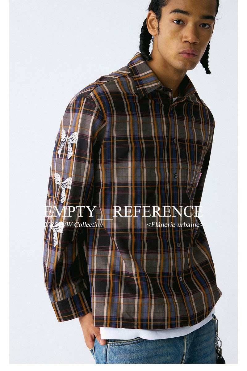 Plaid Bow Print Shirt - Empty Reference