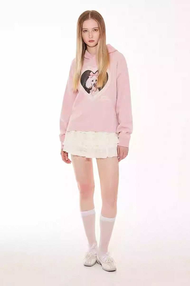 Lace Heart Dog Hoodie - Empty Reference